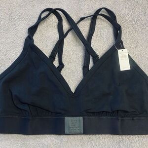 NWT Aerie Scoop Voop "Let's Get Lost Together" Bralette -- BLACK - XL
